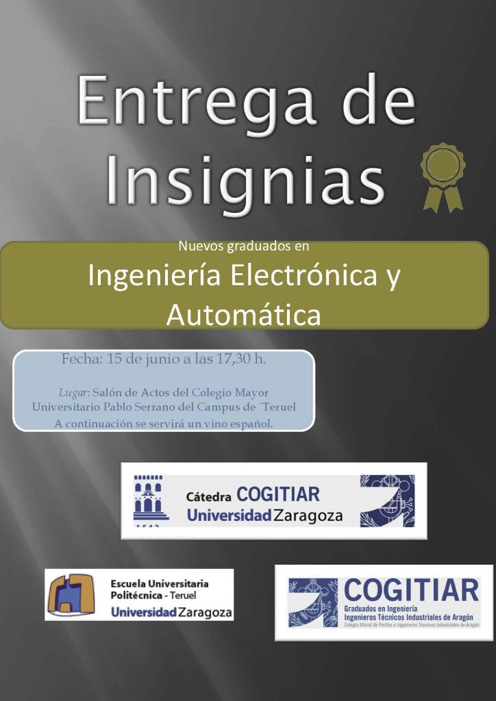 Acto de Imposición de Insignias a todos los nuevos Graduados en Ingeniería Electrónica y Automática