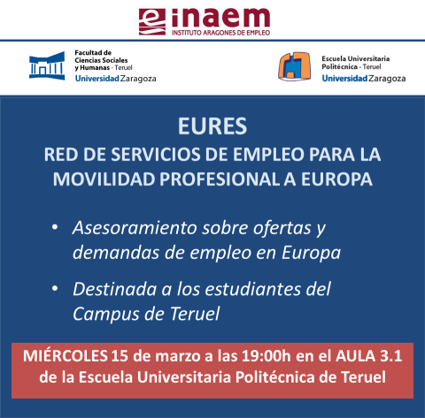 Charla sobre el programa EURES (RED DE SERVICIOS DE EMPLEO PARA LA MOVILIDAD PROFESIONAL A EUROPA)