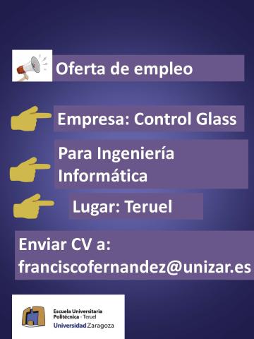 OFERTA DE EMPLEO EMPRESA CONTROL GLASS